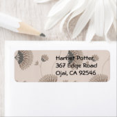 美しい茶色のフローラファンのヴィンテージ壁紙 ラベル (インサイチュ)