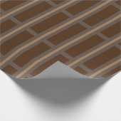 美しい茶色のラインラッピング紙 ラッピングペーパー (角)