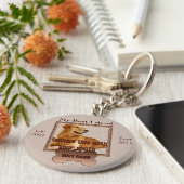 美しい茶色の犬の記念碑 キーホルダー (側面)