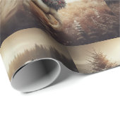 美しい茶色の白い馬の馬乗り動物の愛 ラッピングペーパー (ロールコーナー)