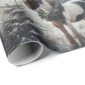 美しい茶色の白い馬の馬乗り動物の愛 ラッピングペーパー (ロールコーナー)