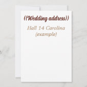 美しい茶色の結婚式招待状 招待状 (裏面)