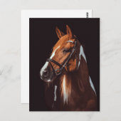 美しい茶色の絵を描馬のポートレート写真 ポストカード (正面/裏面)