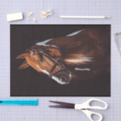 美しい茶色の絵を描馬のポートレート写真 薄葉紙 (クラフト)