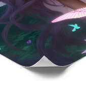 美しい茶色の肌の妖精の紫色の髪 ポスター (角)