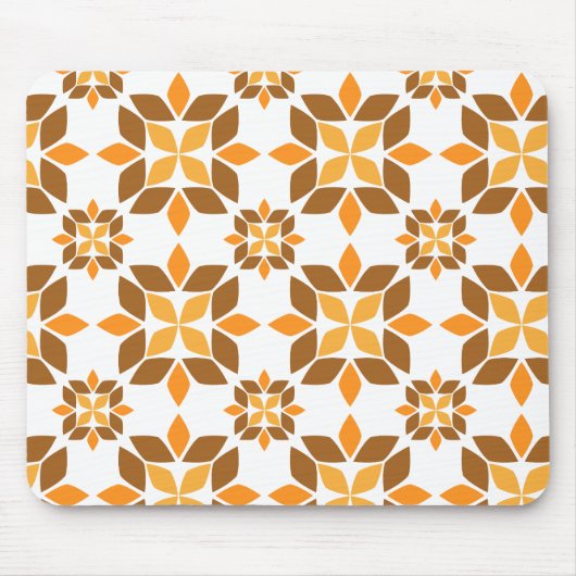 美しい茶色の花弁柄 マウスパッド (正面)
