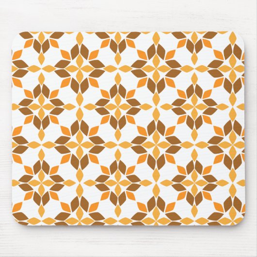 美しい茶色の花弁柄 マウスパッド (正面)