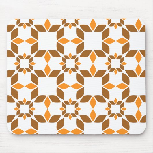美しい茶色の花弁柄 マウスパッド (正面)