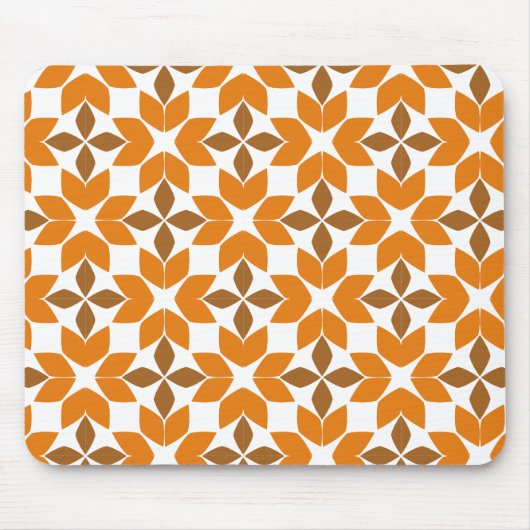 美しい茶色の花弁柄 マウスパッド (正面)