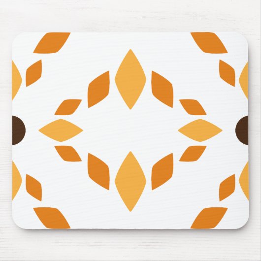 美しい茶色の花弁柄 マウスパッド (正面)