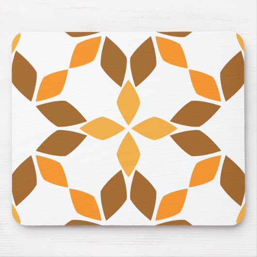 美しい茶色の花弁柄 マウスパッド (正面)