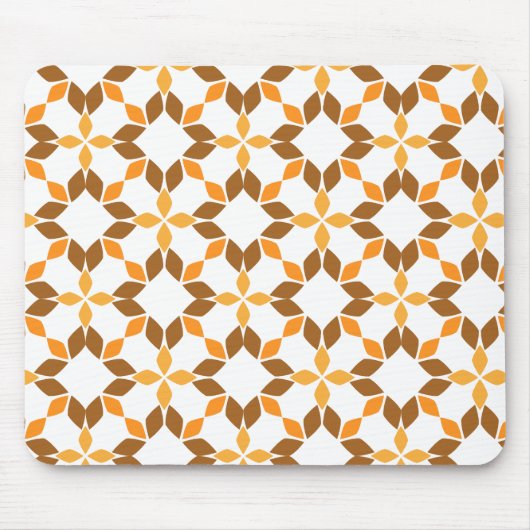 美しい茶色の花弁柄 マウスパッド (正面)