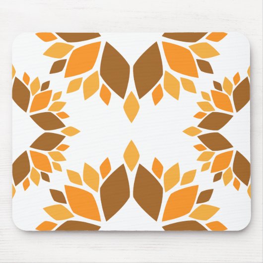 美しい茶色の花弁柄 マウスパッド (正面)