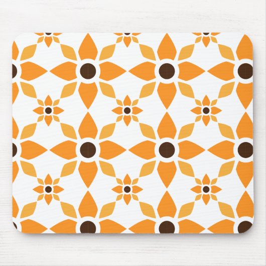 美しい茶色の花弁柄 マウスパッド (正面)