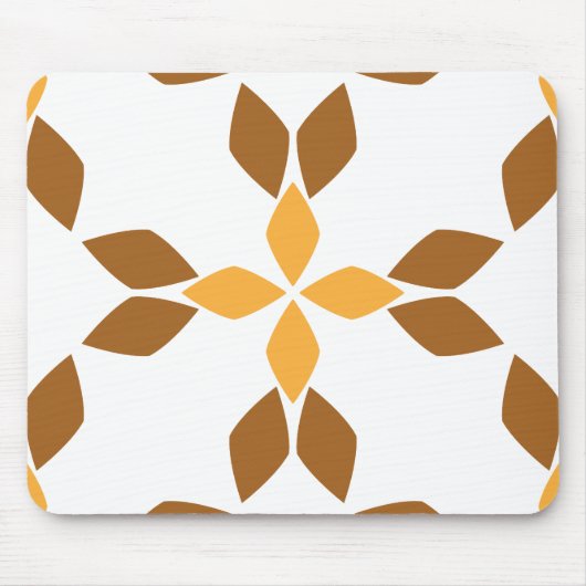 美しい茶色の花弁柄 マウスパッド (正面)