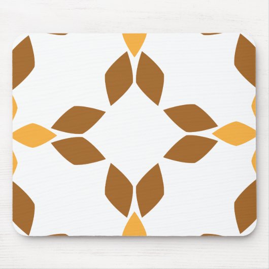 美しい茶色の花弁柄 マウスパッド (正面)