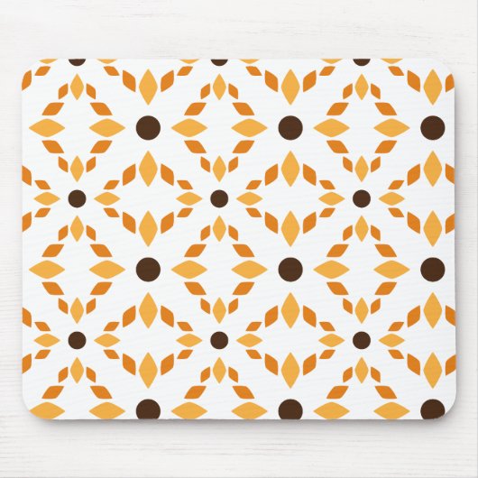 美しい茶色の花弁柄 マウスパッド (正面)