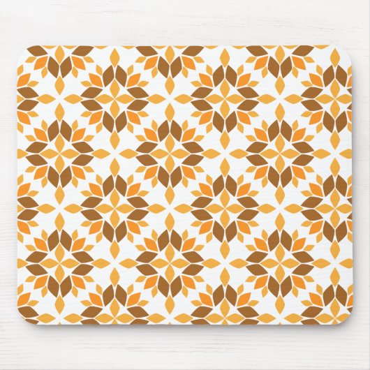 美しい茶色の花弁柄 マウスパッド (正面)