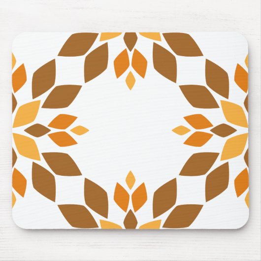 美しい茶色の花弁柄 マウスパッド (正面)