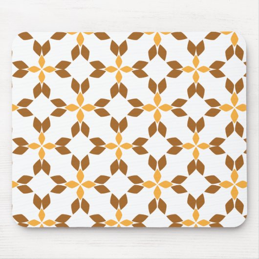 美しい茶色の花弁柄 マウスパッド (正面)