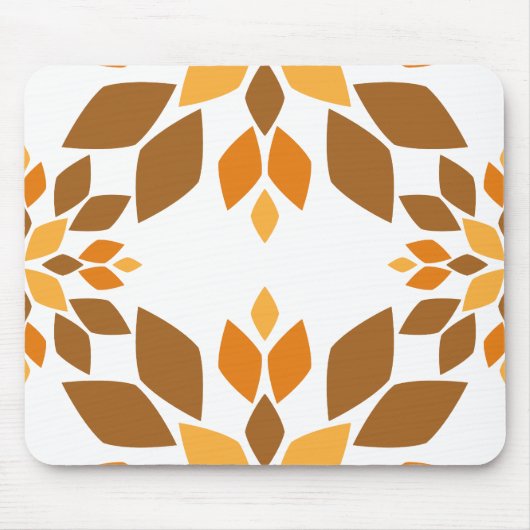 美しい茶色の花弁柄 マウスパッド (正面)
