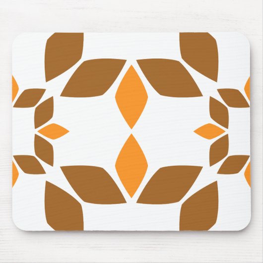 美しい茶色の花弁柄 マウスパッド (正面)