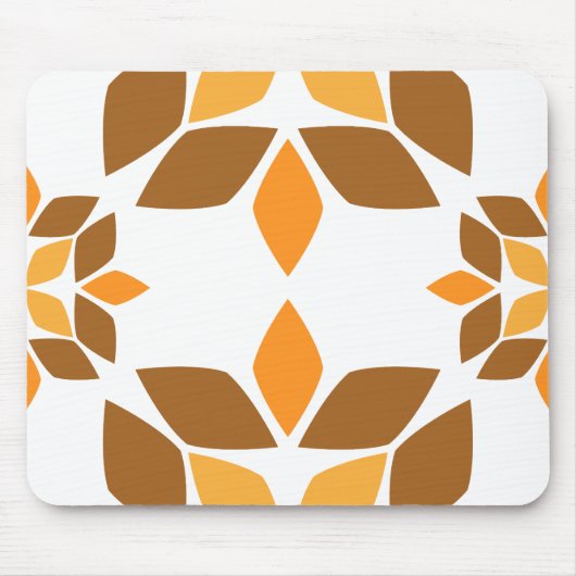 美しい茶色の花弁柄 マウスパッド (正面)
