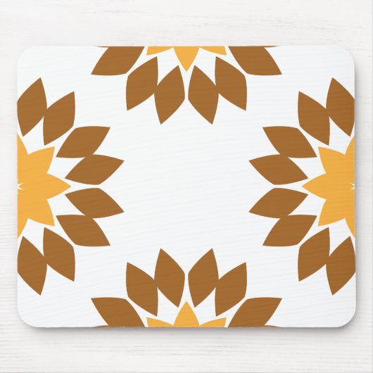 美しい茶色の花弁柄 マウスパッド (正面)