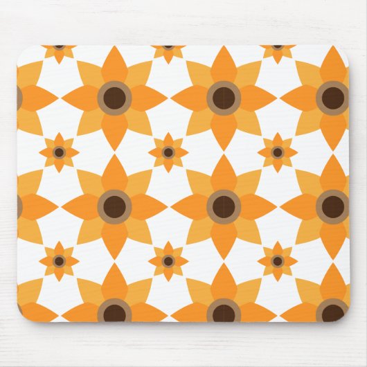 美しい茶色の花弁柄 マウスパッド (正面)