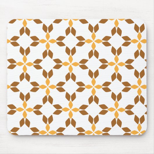 美しい茶色の花弁柄 マウスパッド (正面)