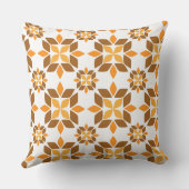 美しい茶色の花柄の枕 クッション (裏面)