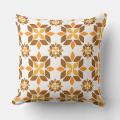 美しい茶色の花柄の枕 クッション (正面)