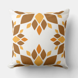 美しい茶色の花柄の枕 クッション