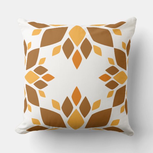 美しい茶色の花柄の枕 クッション (正面)