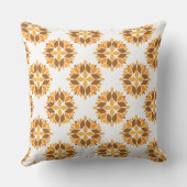 美しい茶色の花柄の枕 クッション (裏面)