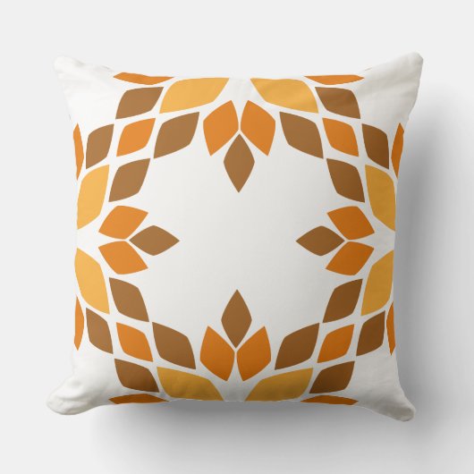 美しい茶色の花柄の枕 クッション (正面)