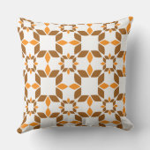 美しい茶色の花柄の枕 クッション (裏面)