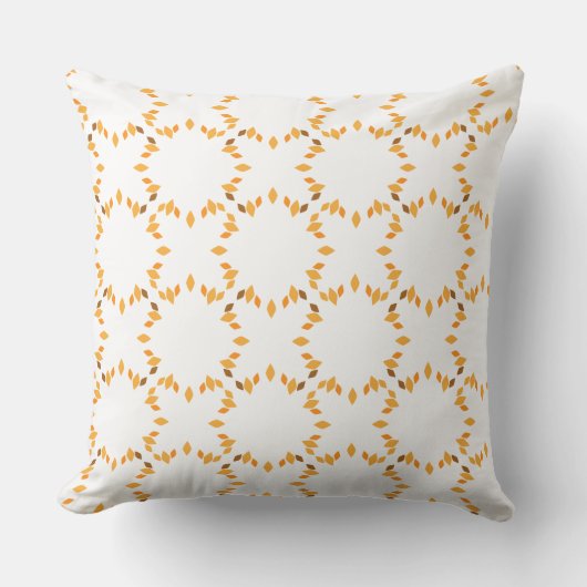 美しい茶色の花柄の枕 クッション (正面)