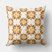 美しい茶色の花柄の枕 クッション (裏面)