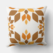 美しい茶色の花柄の枕 クッション (裏面)