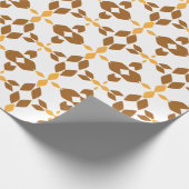 美しい茶色の花柄 ラッピングペーパー (角)