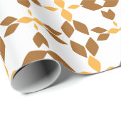 美しい茶色の花柄 ラッピングペーパー (ロールコーナー)