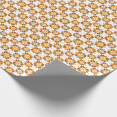 美しい茶色の花柄 ラッピングペーパー (角)