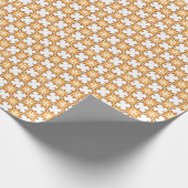 美しい茶色の花柄 ラッピングペーパー (角)