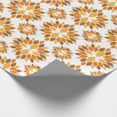 美しい茶色の花柄 ラッピングペーパー (角)