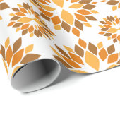 美しい茶色の花柄 ラッピングペーパー (ロールコーナー)