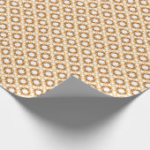 美しい茶色の花柄 ラッピングペーパー (角)