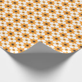 美しい茶色の花柄 ラッピングペーパー (角)