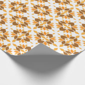 美しい茶色の花柄 ラッピングペーパー (角)