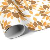 美しい茶色の花柄 ラッピングペーパー (ロールコーナー)